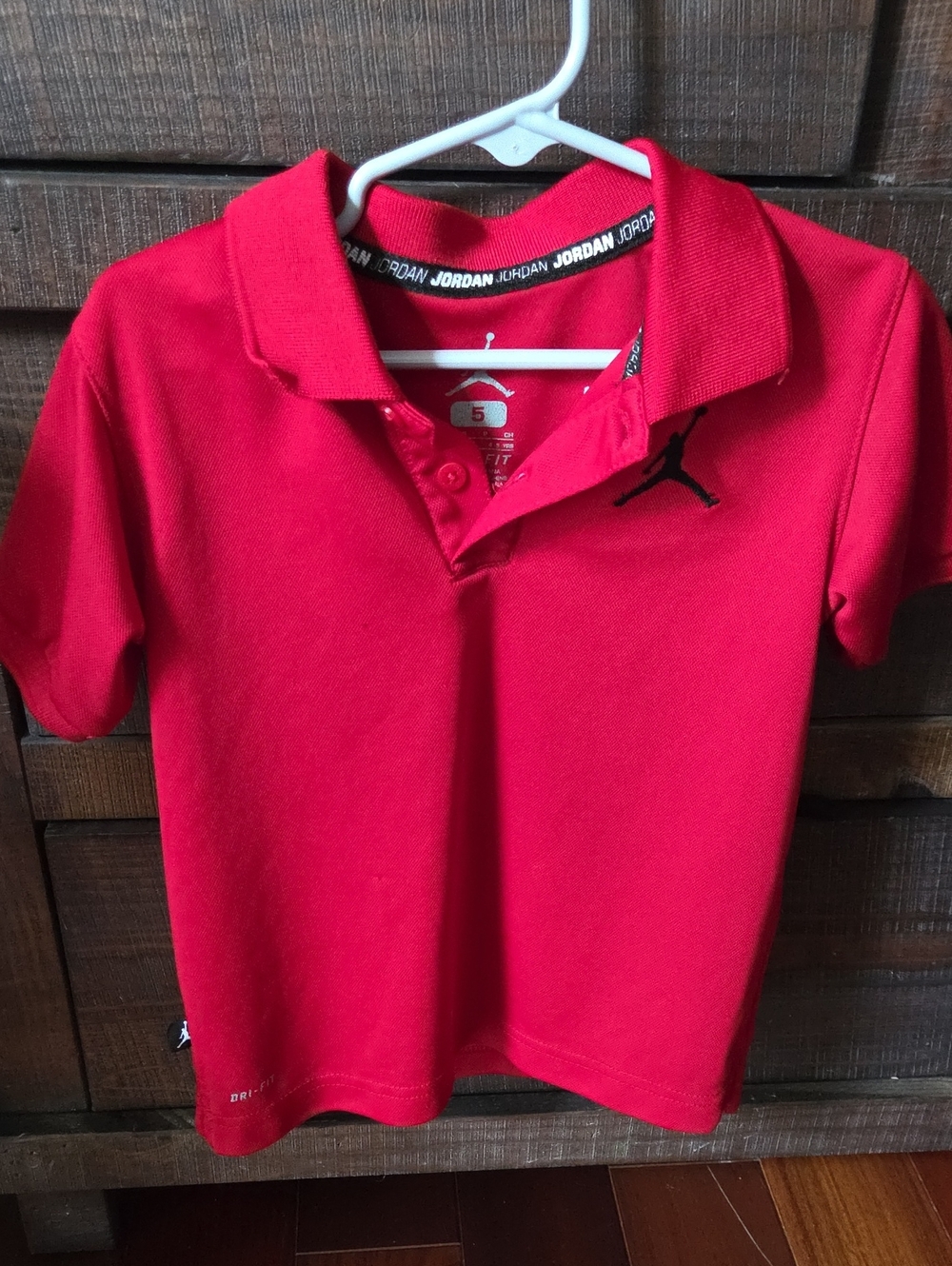 Jordan Red Boys Polo with Black Jumpman